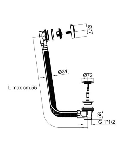 Слив-перелив для ванны Noken Next N710001625