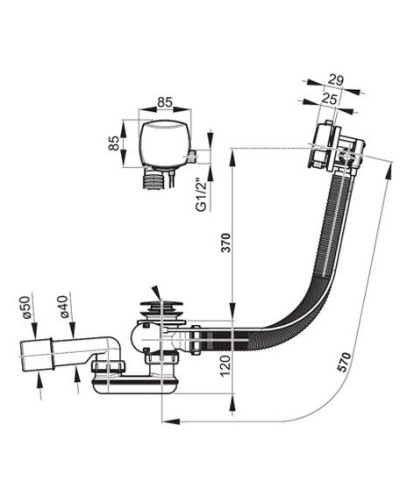 Слив-перелив для ванны с наполнением Ravak X01316