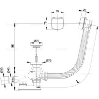 Слив-перелив для ванны AlcaPlast A51CRM80