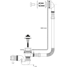 Слив-перелив для ванны McALPINE BRASSTRAP-50-CP