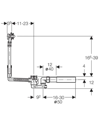 Слив-перелив для ванны Geberit 150.520.21.1