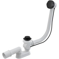 Слив-перелив Alcaplast A55BLACK-80 полуавтомат Черный матовый