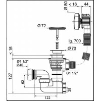 Слив-перелив Jacob Delafon E6D159-CP полуавтомат Хром Черный