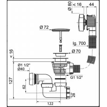 Слив-перелив Jacob Delafon E6D159-CP полуавтомат Хром Черный