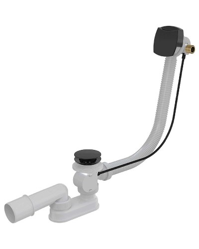 Слив-перелив Alcaplast A564BLACK полуавтомат с наливом Черный матовый