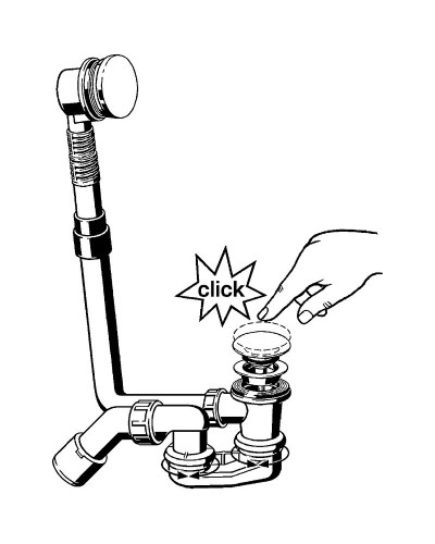 Слив-перелив Viega Sifon 6177.45 572853 click-clack Хром