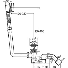 Слив-перелив Viega Sifon 6177.45 572853 click-clack Хром