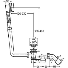 Слив-перелив Viega Sifon 6177.45 572853 click-clack Хром