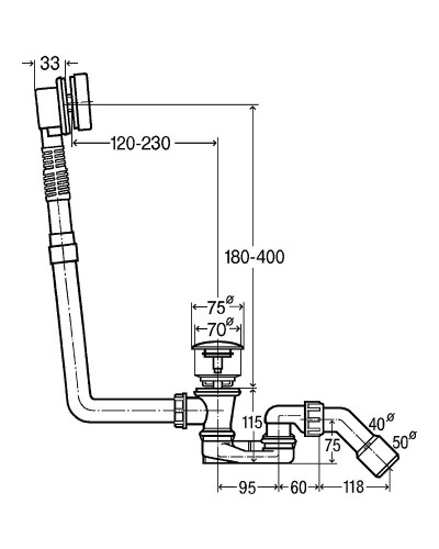 Слив-перелив Viega Sifon 6177.45 572853 click-clack Хром