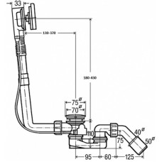 Слив-перелив Viega Simplex Trio 6166.41 728007 полуавтомат с наливом Хром глянцевый