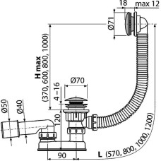 Слив-перелив Alcaplast A504CKM-100 Click-Clack Хром