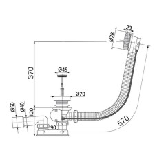 Слив-перелив Alcaplast A55GOLD-RU-01 полуавтомат Золото
