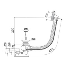 Слив-перелив Alcaplast A55Antic-RU-01 автомат Бронза
