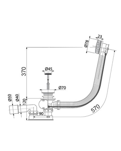 Слив-перелив Alcaplast A55Antic-RU-01 автомат Бронза