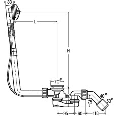 Слив-перелив Viega Multiplex 61621 103071 полуавтомат без накладок