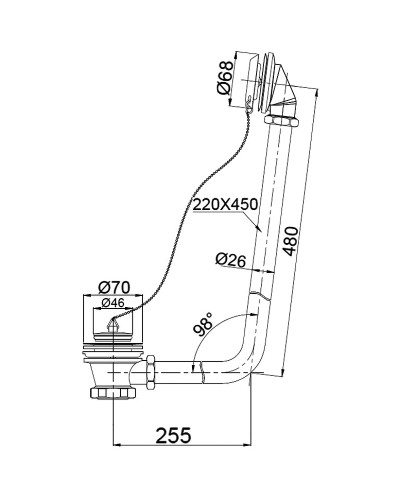 Слив-перелив BelBagno BB567-OVF-BRN Click-Clack Бронза