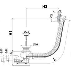 Слив-перелив Alcaplast A55ANTIC-120-RU-01 полуавтомат Бронза