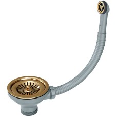 Слив-перелив для кухонной мойки Paulmark PM6022-BG Брашированное золото