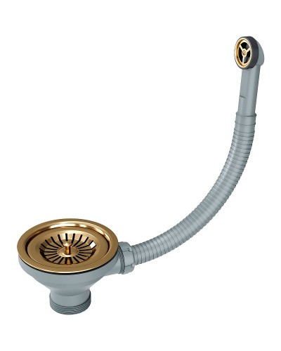 Слив-перелив для кухонной мойки Paulmark PM6022-BG Брашированное золото