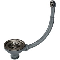 Слив-перелив для кухонной мойки Paulmark PM6022-GM Вороненая сталь