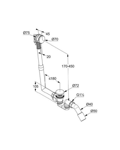 Слив-перелив Kludi Rotexa Multi 2120005N-00 Хром