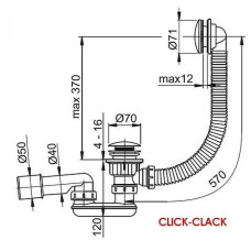 Слив-перелив Ravak X01377 click-clack Хром