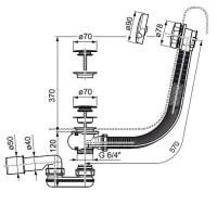 Слив-перелив Ravak X01305 полуавтомат Хром