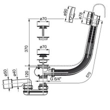 Слив-перелив Ravak X01305 полуавтомат Хром