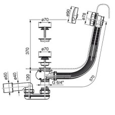 Слив-перелив Ravak X01305 полуавтомат Хром