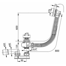 Слив-перелив Ravak X01318 полуавтомат Хром