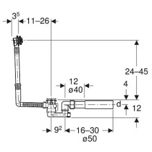 Слив-перелив для ванны Geberit 150.520.21.6