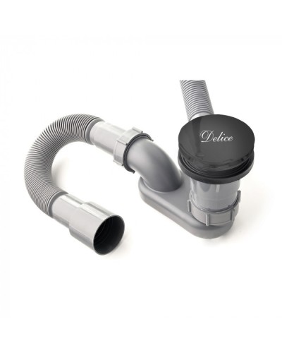 Слив-перелив автомат Черный матовый Delice