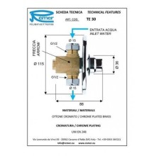 Запорный вентиль Remer TE30 Tempor порционный Хром
