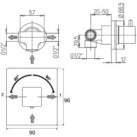 Переключатель потоков Paini Grazia 21PZ425 Черный матовый