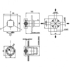 Переключатель потоков Paini Grazia 21CR471 Хром