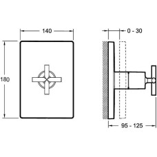 Переключатель потоков Jacob Delafon Modulo E75415-CP Хром