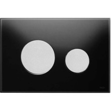 Клавиша смыва Tece Loop Glass 9240655 для унитаза Черная Хром матовый