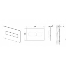 Клавиша смыва Tece Solid 9240431 для унитаза Хром