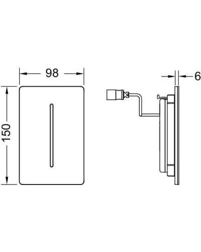 Клавиша смыва Tece Filo-Solid 7,2В 9242034 для писсуара Хром глянцевый