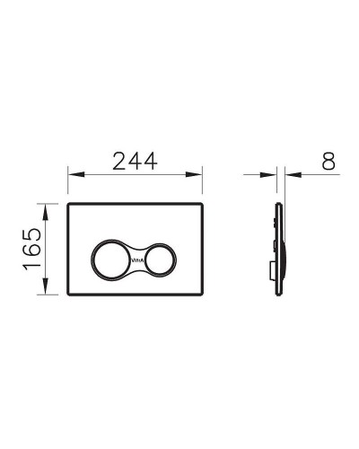 Клавиша смыва Vitra Sirius 740-0485 Хром матовый