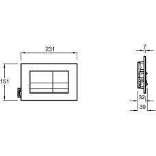 Клавиша смыва Jacob Delafon E20858-CP Хром глянцевый