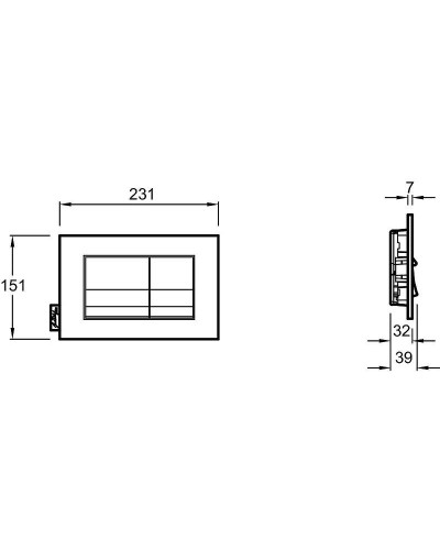 Клавиша смыва Jacob Delafon E20858-CP Хром глянцевый