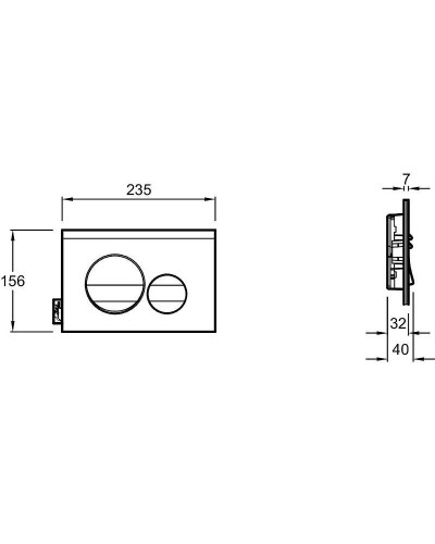 Клавиша смыва Jacob Delafon E20859-7-BMT Черная матовая Черная глянцевая