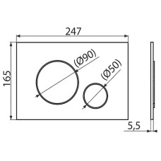 Клавиша смыва Alcaplast Thin M672 Хром матовая