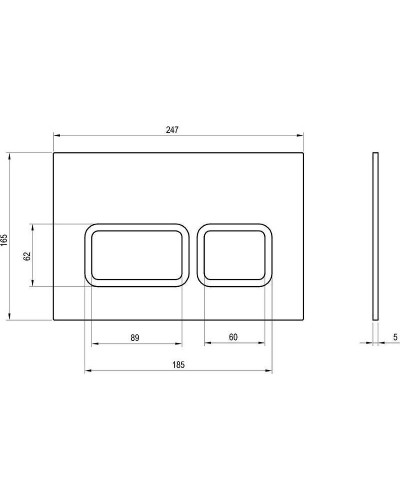 Клавиша смыва Ravak Twin Flat X01739 Сатин