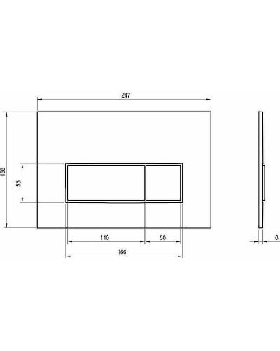 Клавиша смыва Ravak Uni Slim X01744 Черная матовая