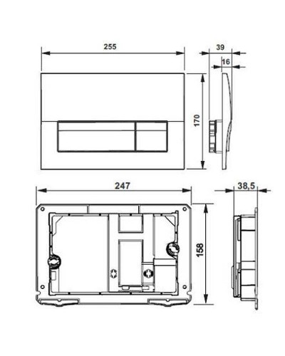 Клавиша смыва Roca Active B01 8901170B2 Хром матовый
