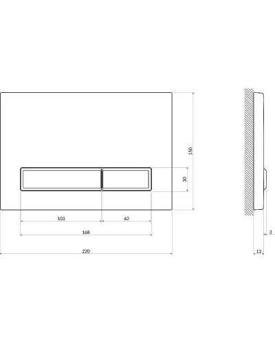 Клавиша смыва Cersanit Blick 64115 Черная матовая