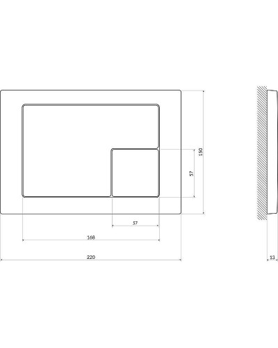 Клавиша смыва Cersanit Corner 64077 Белая