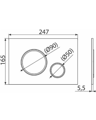 Клавиша смыва Alcaplast Thin M775 Белая Золото